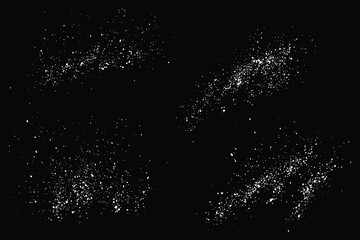 Flying isolated snowflakes winter background design set