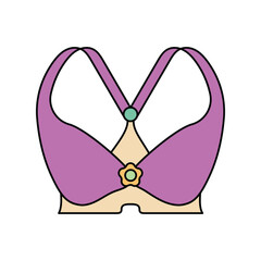 brassiere lineal color line icon with white background vector stock illustration