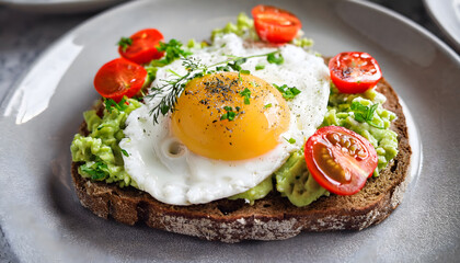 Avocado Toast with Sunny-Side Up Egg