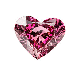 Fototapeta premium A pink heart-shaped diamond, isolated, transparent background, no background. PNG. 