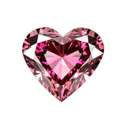 Fototapeta premium A pink heart-shaped diamond, isolated, transparent background, no background. PNG. 