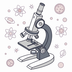 Creative Microscope Vector Illustration | Modern and Clean Design for Scientific Research, Medical Labs, and Educational Projects