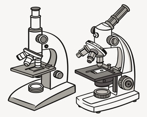 Creative Microscope Vector Illustration | Modern and Clean Design for Scientific Research, Medical Labs, and Educational Projects