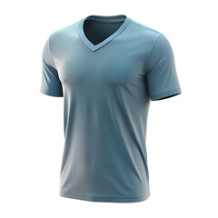 v neck t shirt with folded sleeve 3d isolated on transparent background