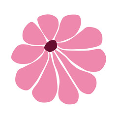 A soft pink flower design with artistic shapes and gentle curves