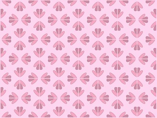 Repeating pattern, broken pink hearts, horizontal