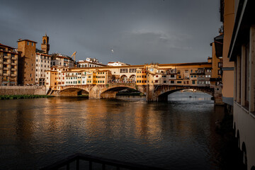 Obraz premium Ponte Vecchio Florence, Italy. Firenze. Florenz. Italia, Bridge. Brücke. Fluß
