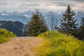 Germany, Bavaria, Allgaeu, mountain view at Riedberger Horn