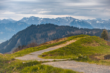 Germany, Bavaria, Allgaeu, mountain view at Riedberger Horn