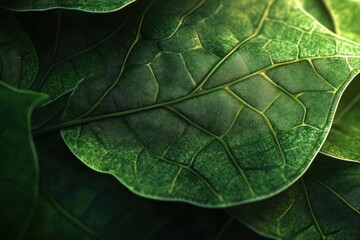 Green leaves close up