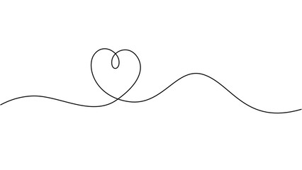 Fototapeta premium Continuous Line Art Heart Design Simple, Elegant, and Minimalist Vector Illustration