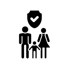 Icon a family insurance, isolated against a clean background.
