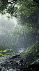 A Path Through the Forest in the Quiet Rain