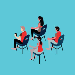Business people meeting at an office table with laptops and coffee