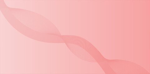 Pink abstract floral background with hearts and curved lines for wedding or valentine design