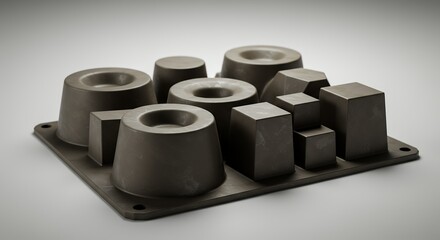 Gray 3 d printed geometric objects