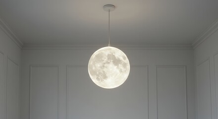 Moon shaped pendant light in modern interior