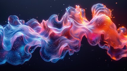 Naklejka premium Fluid abstract form in vibrant colors.