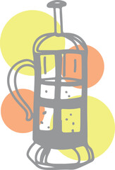 Coffee drawing, engraving, ink, line art, vector	