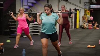 Group of women doing exercise body workout. Health care in fitness gym concept.
- Powered by Adobe