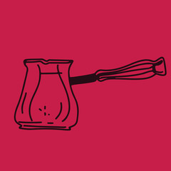 Coffee drawing, engraving, ink, line art, vector	