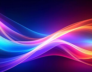 Fototapeta premium Transparent waves and lines abstract desktop wallpaper, bright meditative and colorful background
