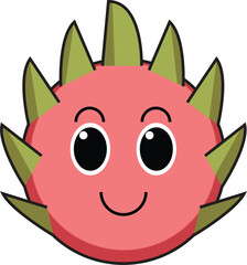 dragon fruit illustration expression smile vector