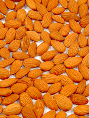 Almond seeds closeup view flat lay photography 