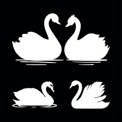 swan silhouette vector illustration