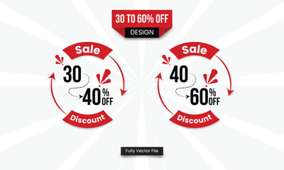 Rounded shape frame discount 30 to 60 percent off red with minimal background