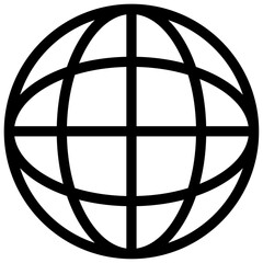 Global Internet Icon, Vector Globe Symbol. World Wide Web Globe Icon. 