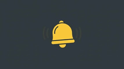 Notification bell icon with sound waves on a dark background, representing alerts and reminders