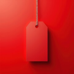 A vibrant red price tag with a string, perfect for sale promotions, branding, and retail marketing materials.