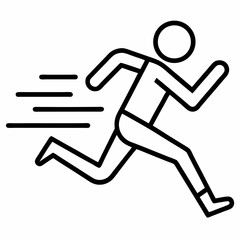 run outline icon on white background