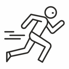 run outline icon on white background