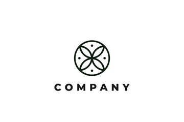 line art lotus in circle unique logo