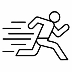 run outline icon on white background