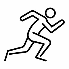 run outline icon on white background
