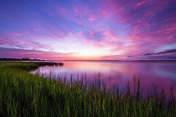 Sunrise along the North River in Beaufort, NC