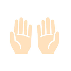 Islamic Praying Hands Raised in Supplication Vector Icon for Worship and Faith