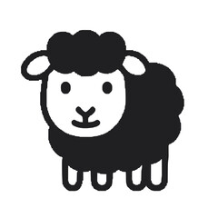 Cute Black Sheep Icon Symbolizing Eid al-Adha Sacrifice in Islamic Tradition