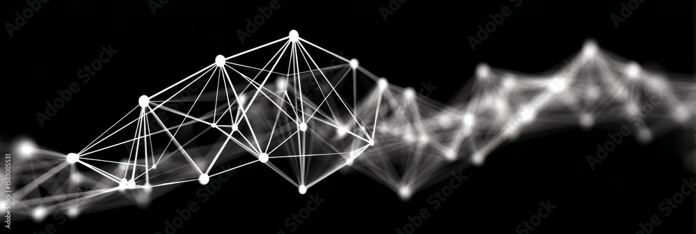 Poster abstract network connections flow - symbolizing connection, technology, network, innovation, and dat