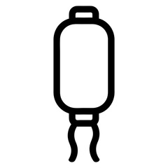 lampion icon with black color outline style