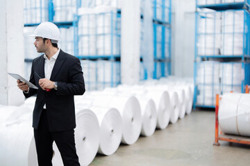The male engineer led a project to retrofit outdated machinery in the industrial plant, making it...