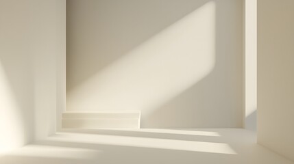 empty room with stairs and windows