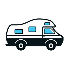 cartoon campervan isolated on white