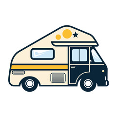 vector illustration of a campervan