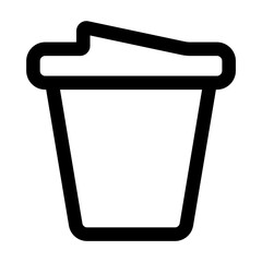 Coffe icon with black outline style