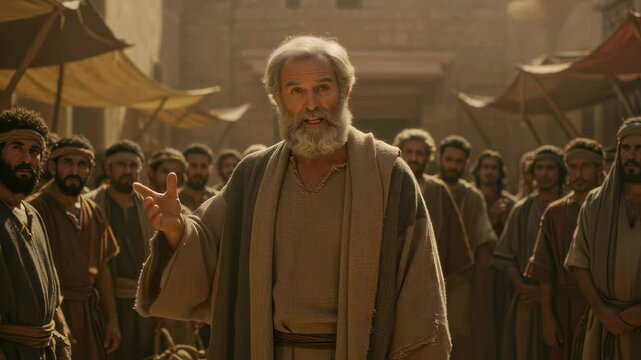 The Apostle preaches about the Resurrection of Jesus Christ, Repentance, Judea, Jerusalem.	