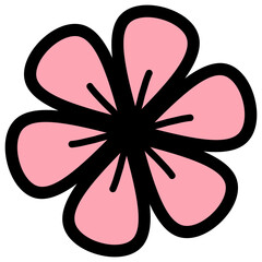 Fototapeta premium Simple Pink Flower Vector Illustration